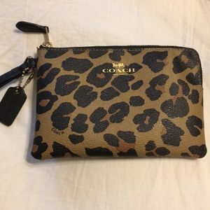Coach small leopard wristlet